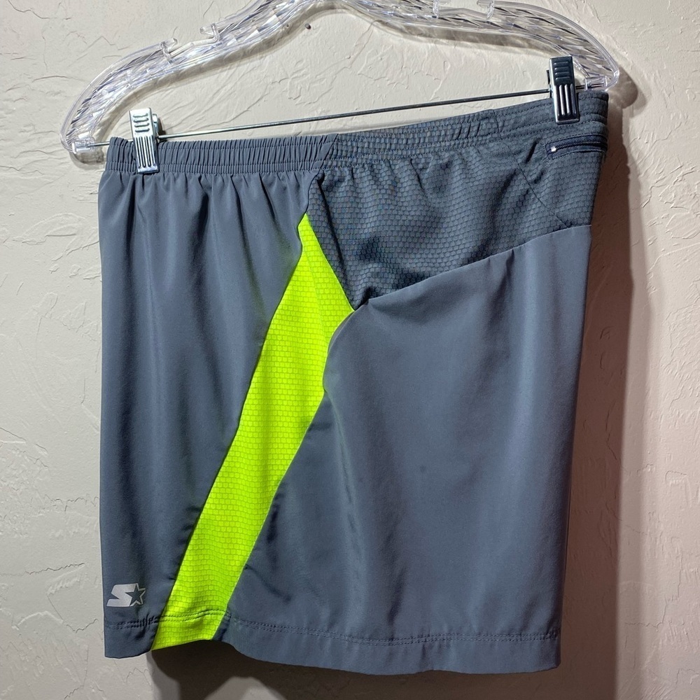 Starter Athletic Running Short Sz L 36-38 Mens Gray Green 7% Stretch